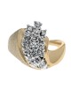 Diamond Cluster Cocktail Ring in White and Yellow Gold